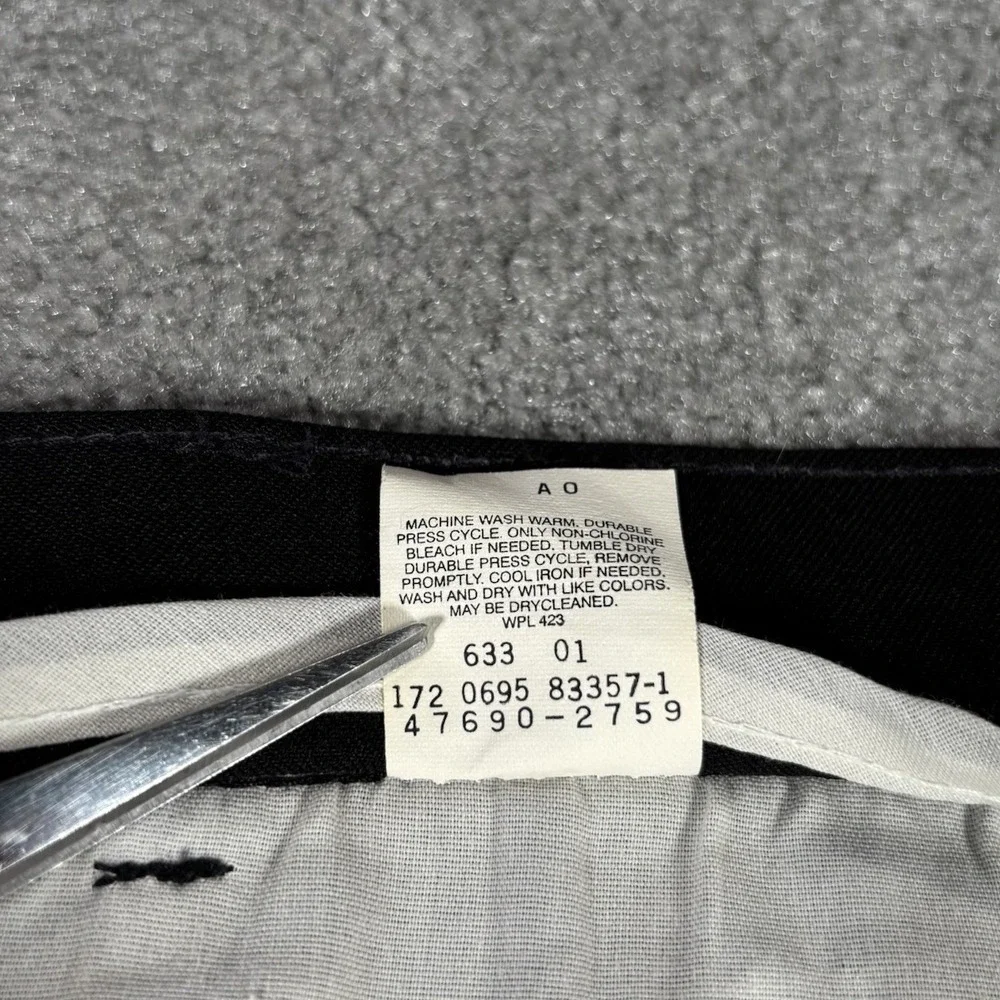 Vintage Levis Action Slacks Mens 36x34 Black Dacron Polyester Dress Pants‎ 90s